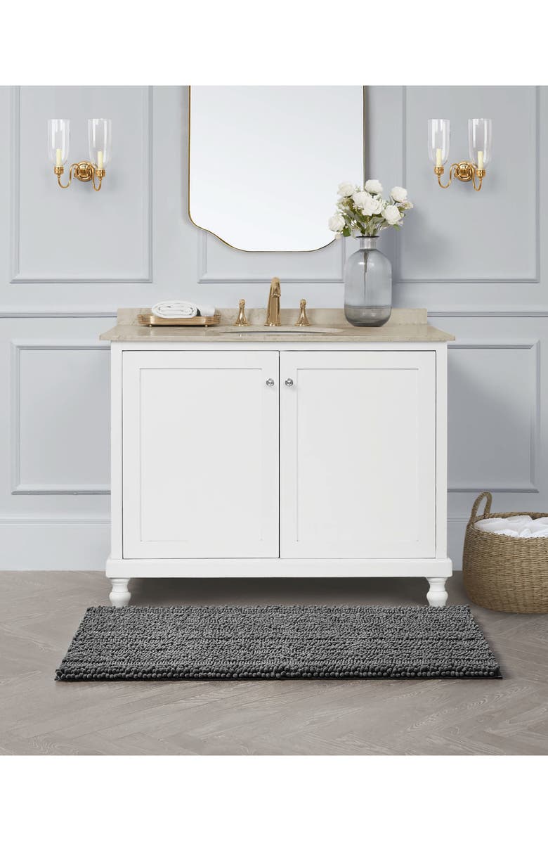 Laura Ashley Astor 27-Inch Chenille Bath Mat, Alternate, color, Dark Grey