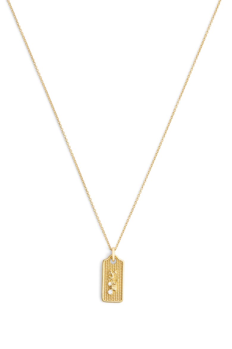 Textured Hangtag Pendant Necklace, Alternate, color, GOLD