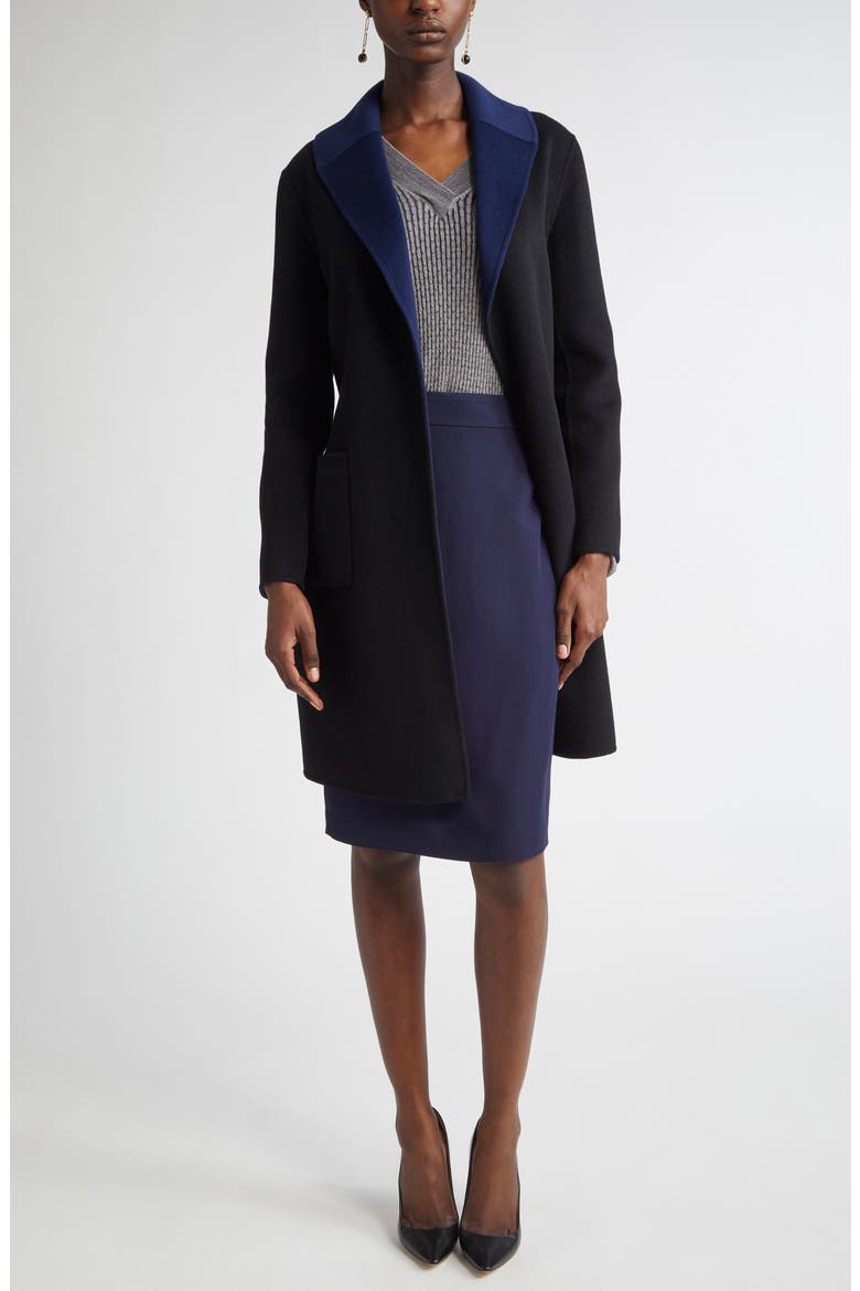 Stretch Twill Pencil Skirt, Alternate, color, NAVY