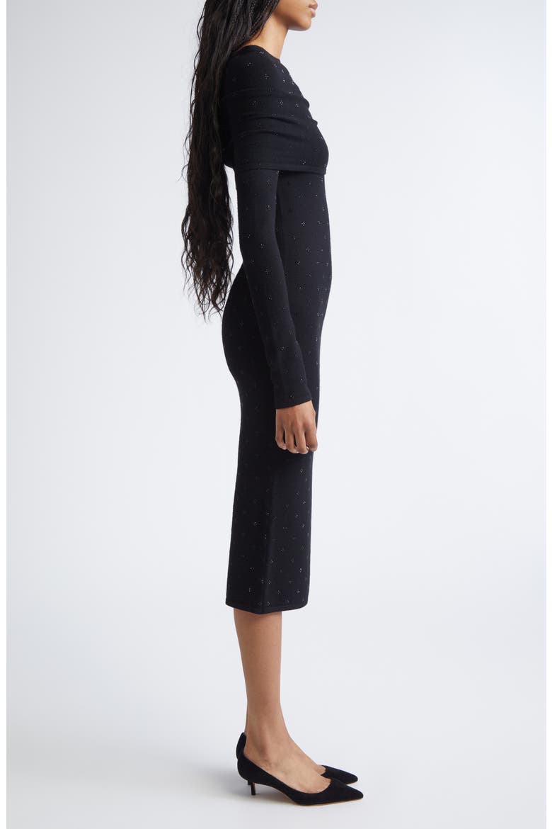 Madatti Crystal Embellished Two-Piece Sweater Dress, Alternate, color, BLACK