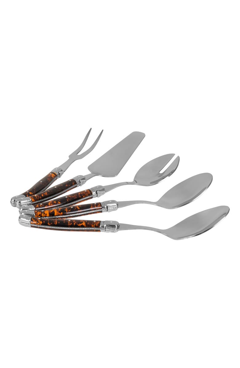 FRENCH HOME Laguiole 5-Piece Serving Set, Alternate, color, Tortoise Shell