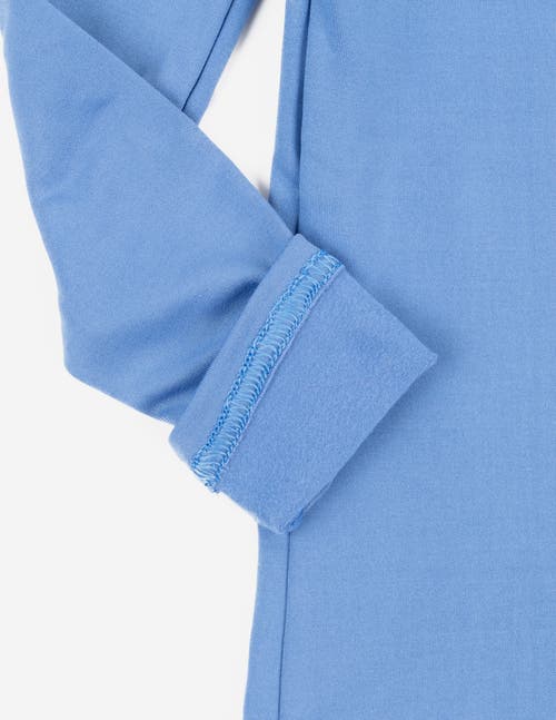 Leveret Kids Solid Thermal Pajamas In Blue