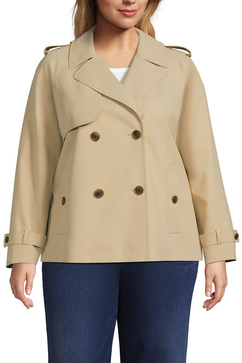 Plus Size Trench Rain Jacket, Main, color, Champagne