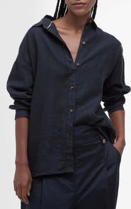 Barbour Hampton Linen Button-Up Shirt