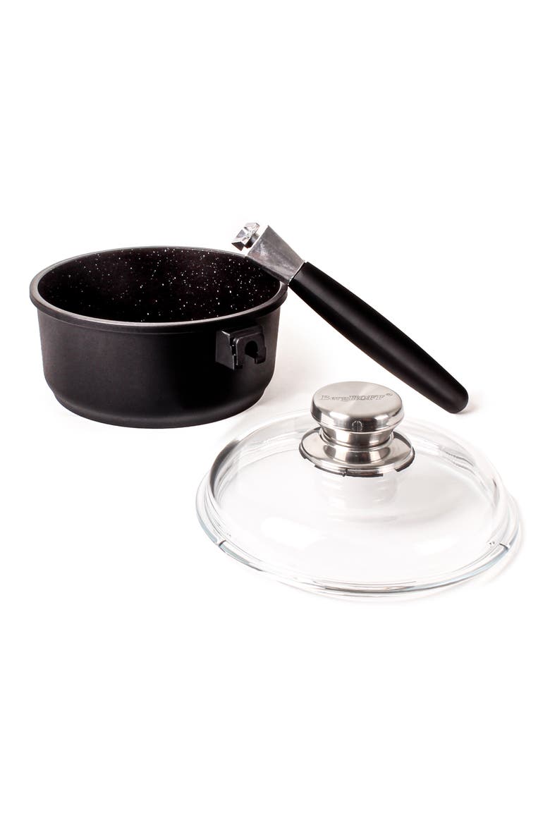 Eurocast Cast Aluminum Nonstick Saucepan with Lid, Alternate, color, BLACK