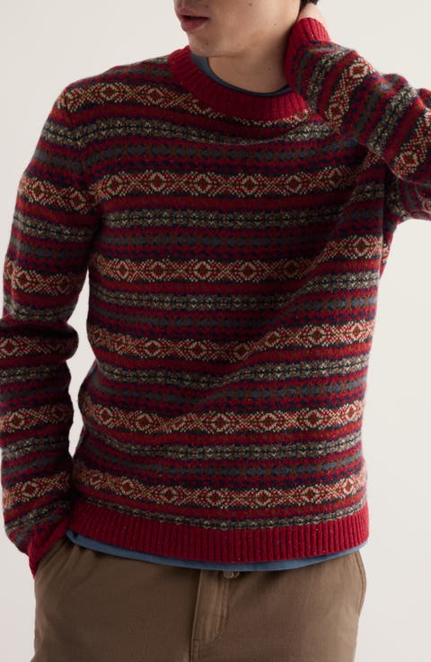 Carracks Fair Isle Wool Blend Crewneck Sweater