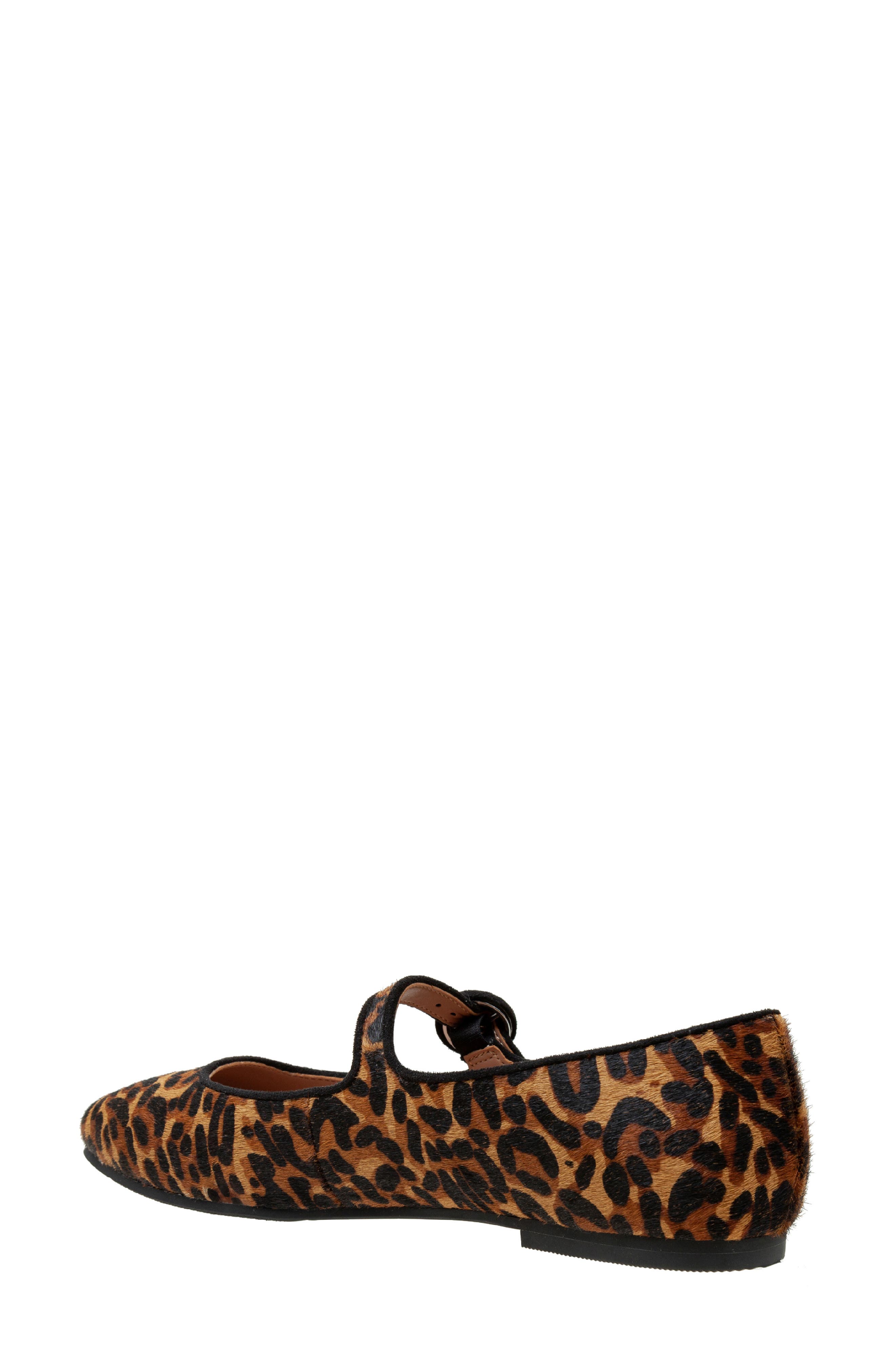 Linea Paolo Marley Leopard Print Genuine Calf Hair Flat, Alternate, color, Cognac/ Black