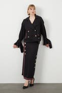 Gizia Notch Lapel Lightweight Tie-Sleeve Detail Jacket