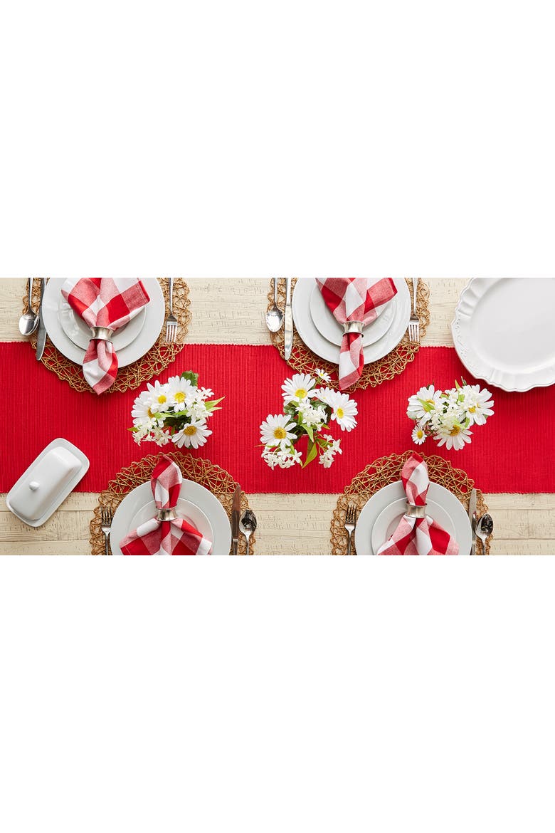 Tango Red Ribbed Table Runner, Alternate, color, Tango Red