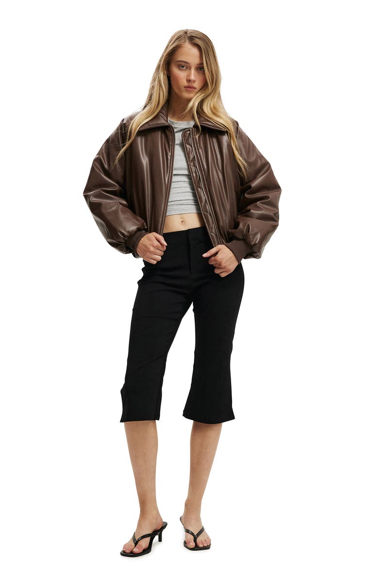 Cotton On Women's Faux Leather Puff Bomber, Alternate, color, 