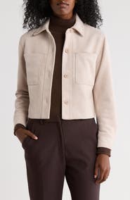 T Tahari Crop Faux Suede Jacket