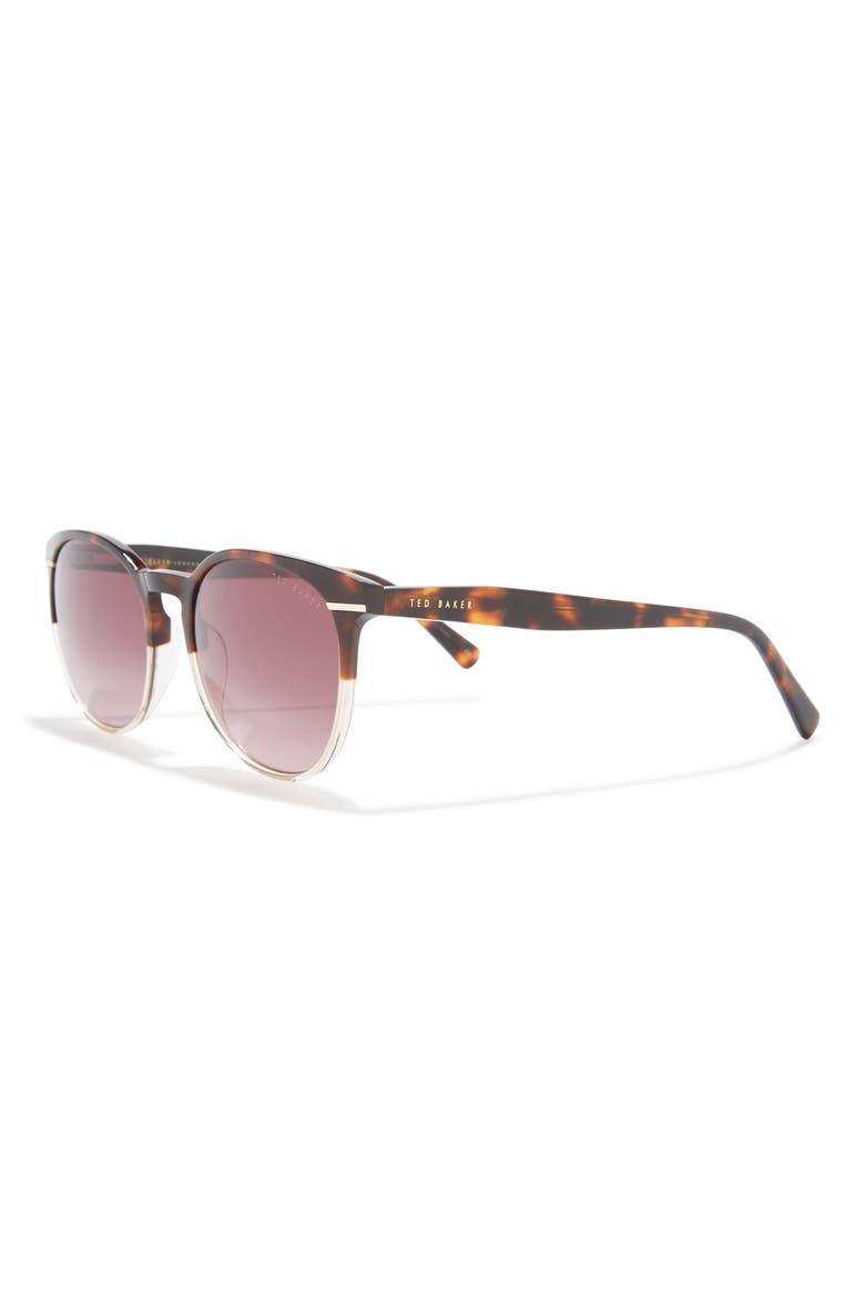 55mm Full Rim Round Sunglasses, Alternate, color, BROWN