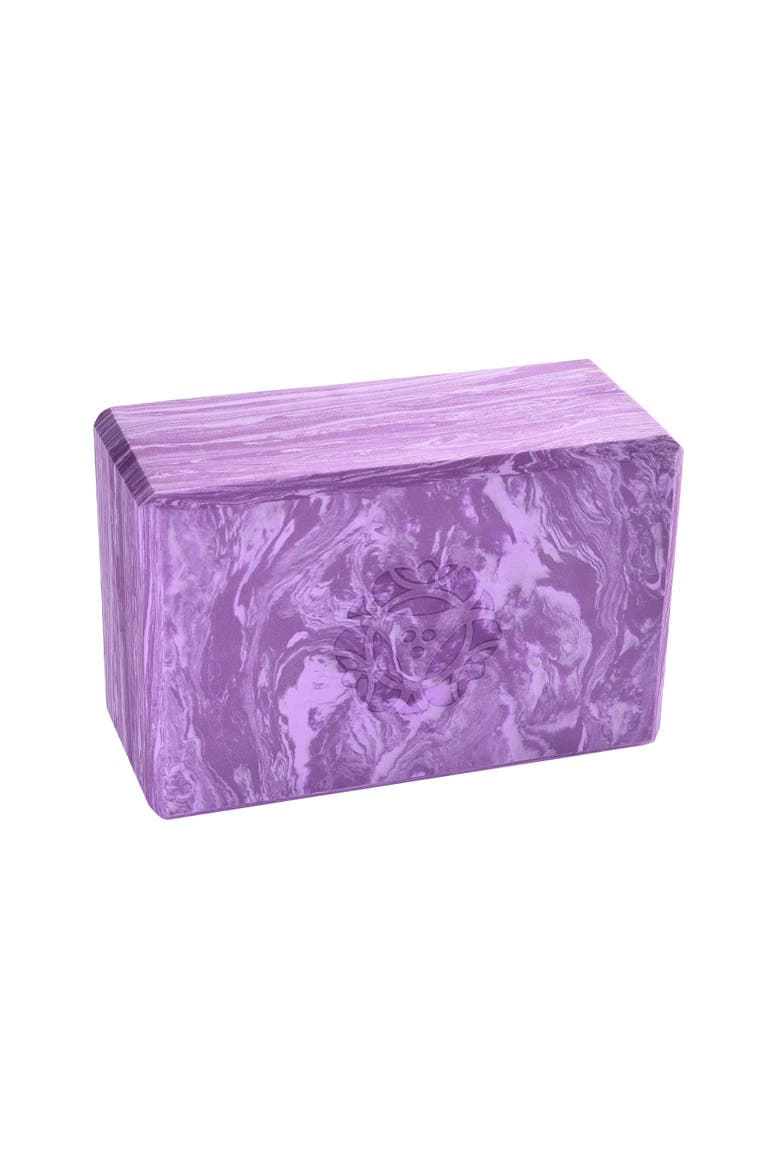 Marbled Yoga Foam Block 4", Main, color, Cosmic purple