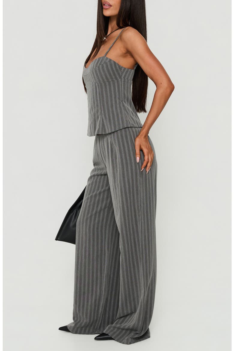 Kierstyn Corset Two-Piece Set, Alternate, color, GREY STRIPE