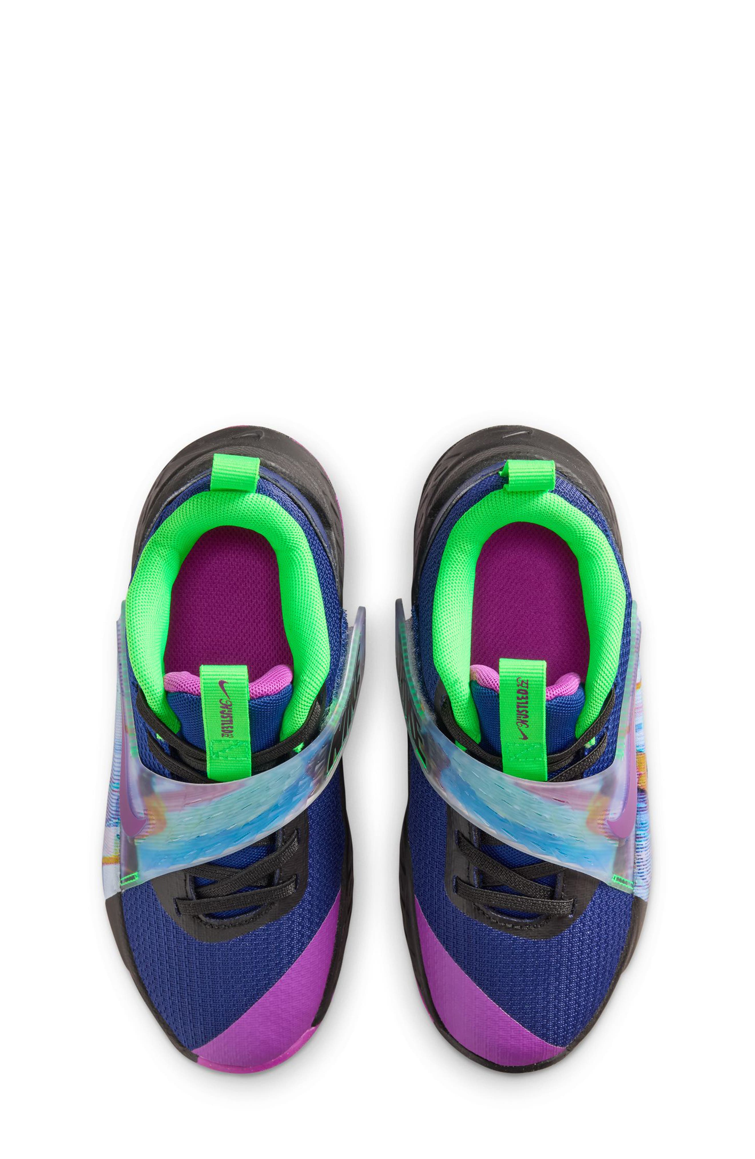 Nike Kids' Team Hustle D 12 Basketball Sneaker, Alternate, color, Blue Void/ Vivid Purple/ Black