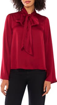 Parker Neck Tie Long Sleeve Top