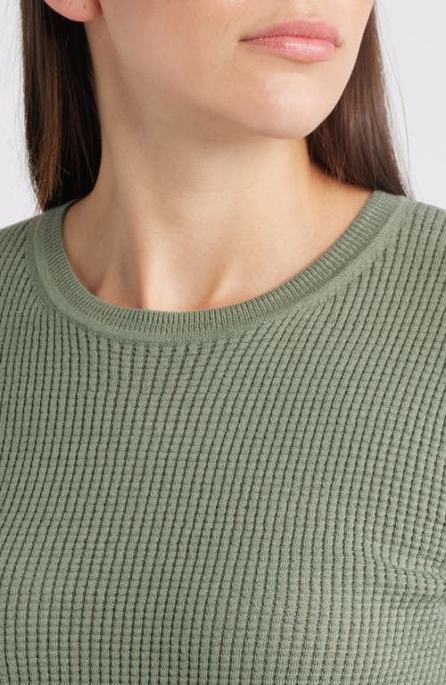 Margaret O'leary Waffle Stitch Top In Green