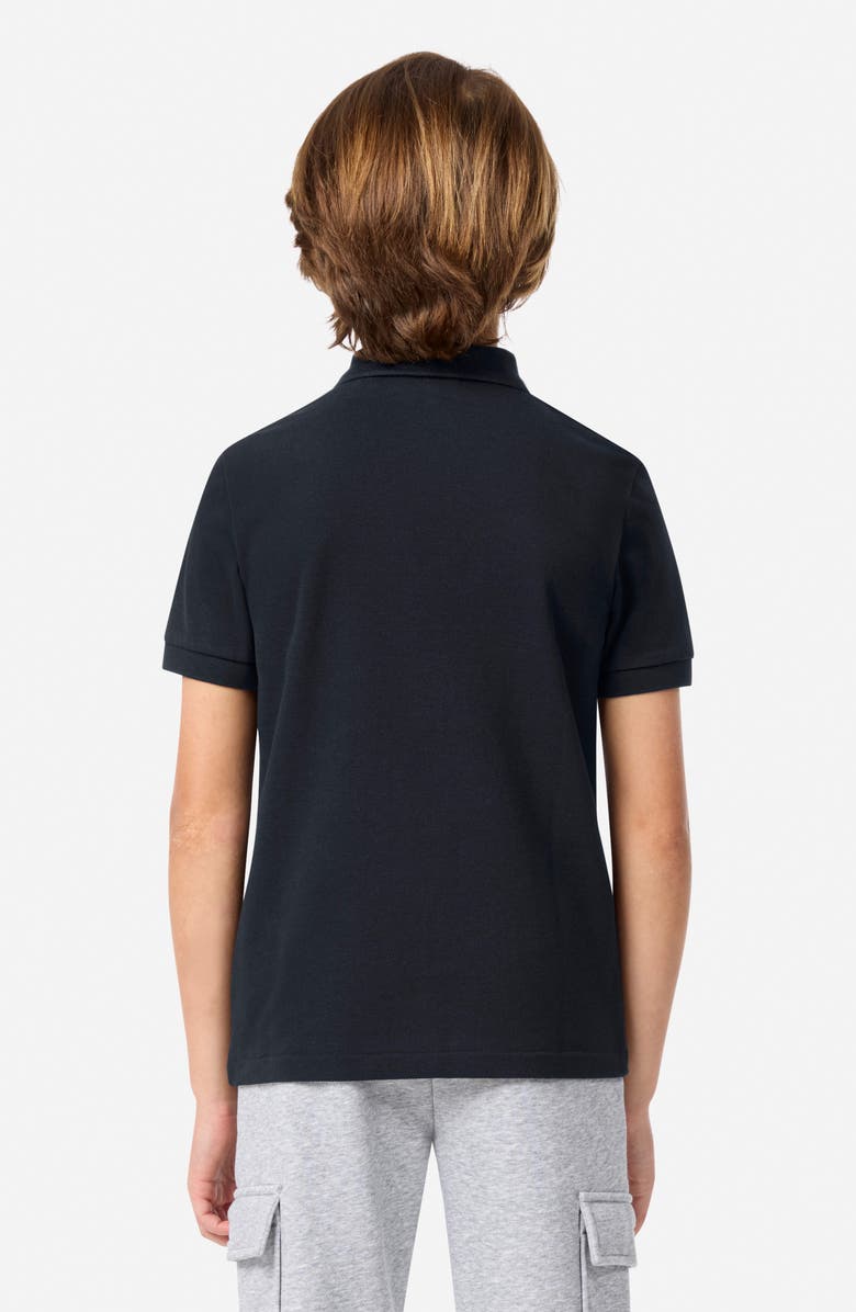 Lacoste Kids' Solid Cotton Piqué Polo, Alternate, color, Noir