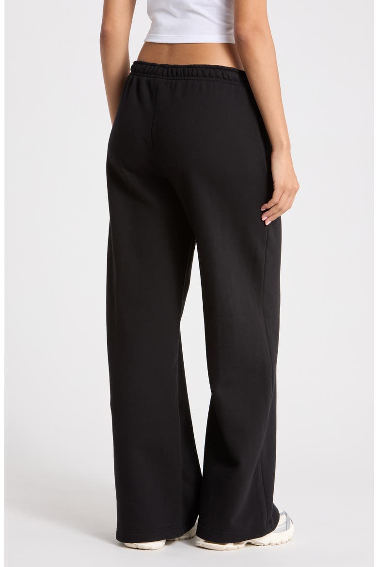 Studio Fleece Wide Leg Sweatpants, Alternate, color, 010 BLACK/SAIL