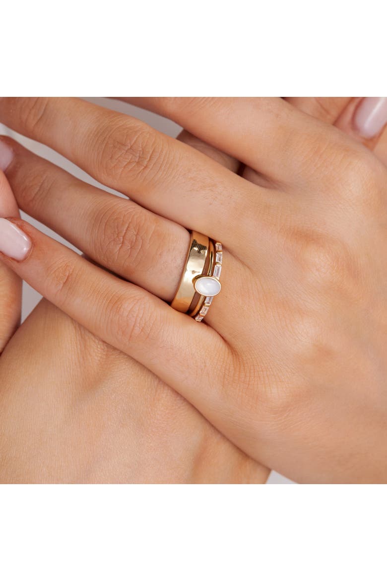 Baguette Half Eternity Ring, Alternate, color, Gold