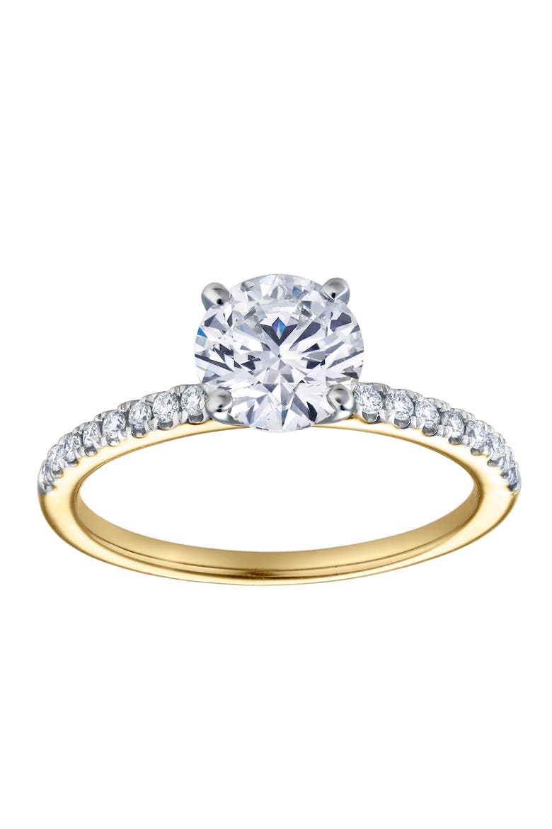 Isabella 14K Yellow Gold Round Shape Lab Grown Diamond Engagement Ring - 1.2 Ct, Main, color, 14K Yellow Gold