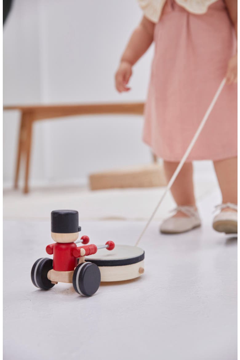 Drummer Pull Along Toy, Alternate, color, RED