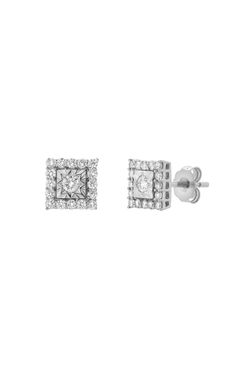 LuvMyJewelry Legatum 10K Gold Diamond Unisex Earrings - 0.34 Cts, Alternate, color, 10K White Gold
