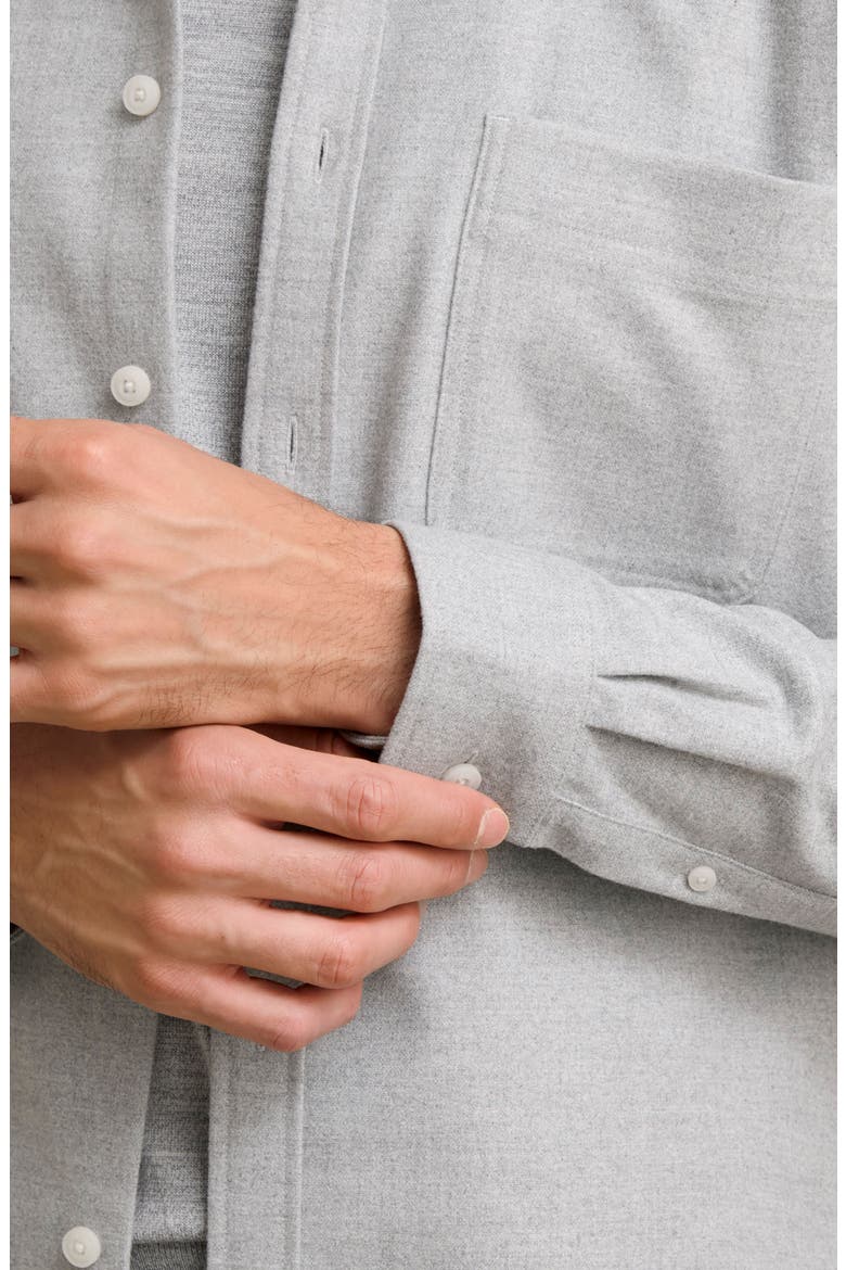Parque Heathered Flannel Button-Up Shirt, Alternate, color, SOFT GREY MELANGE