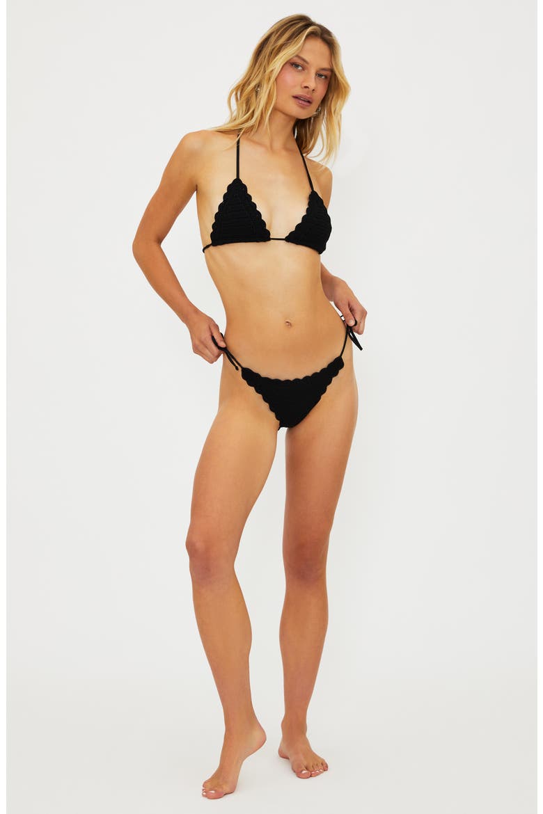 Winona Scalloped Bikini Top, Alternate, color, BLACK