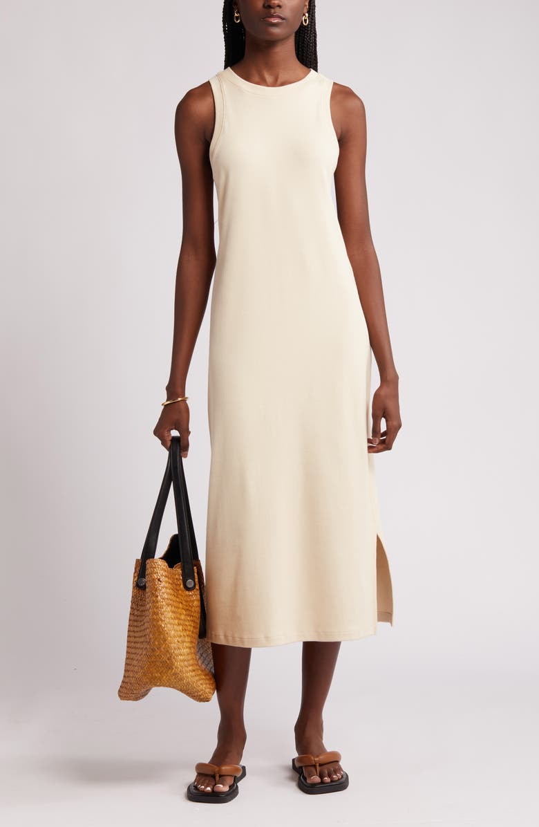 Stretch Cotton Ribbed Tank Dress