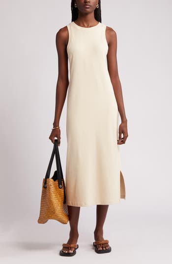 Stretch Cotton Ribbed Tank Dress
