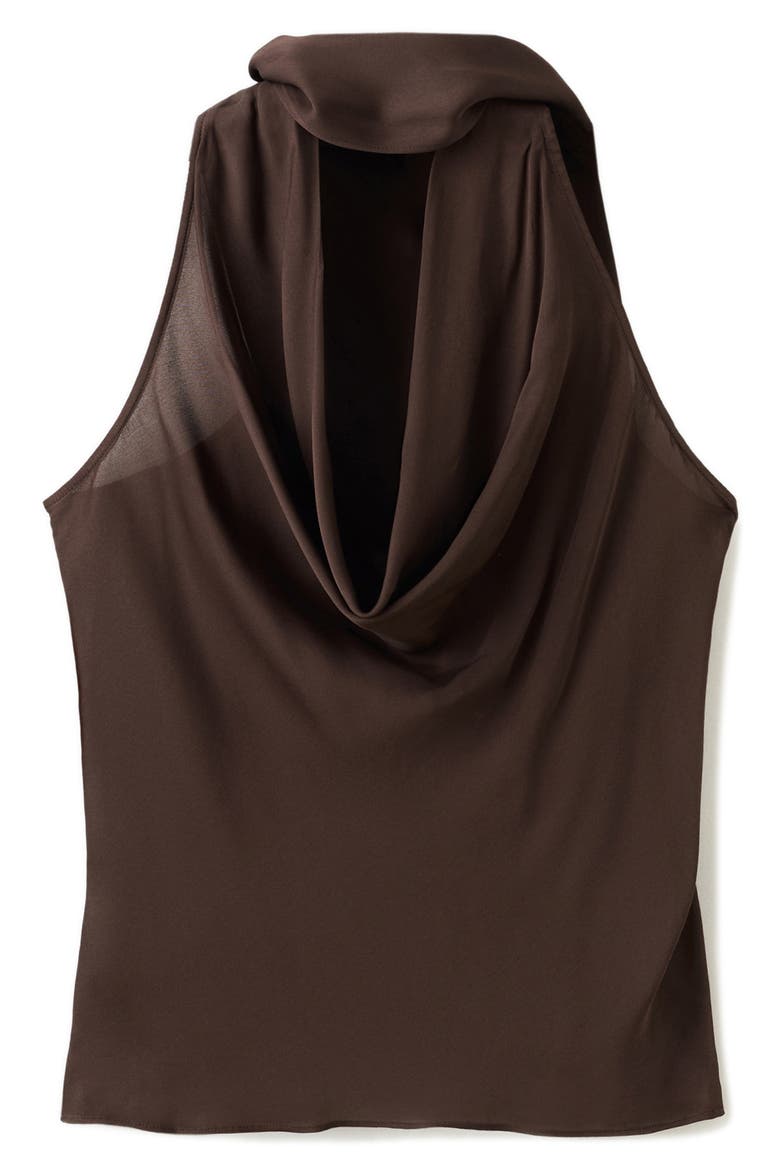 Cowl Neck Sleeveless Top, Main, color, BROWN