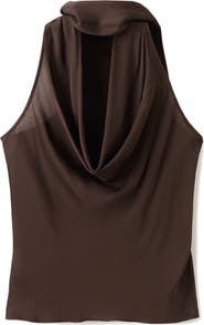 MANGO Cowl Neck Sleeveless Top