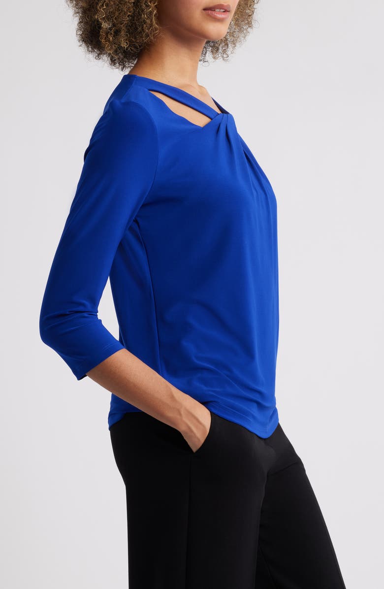 KASPER Sleeveless Twist Front Jersey Top, Alternate, color, Royal Signature