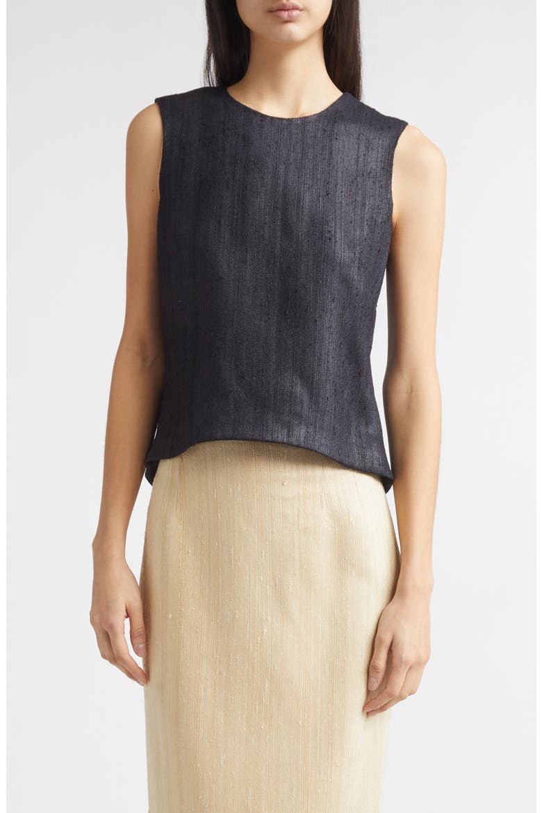 Nami Sleeveless Silk Blend Shell, Main, color, BLACK