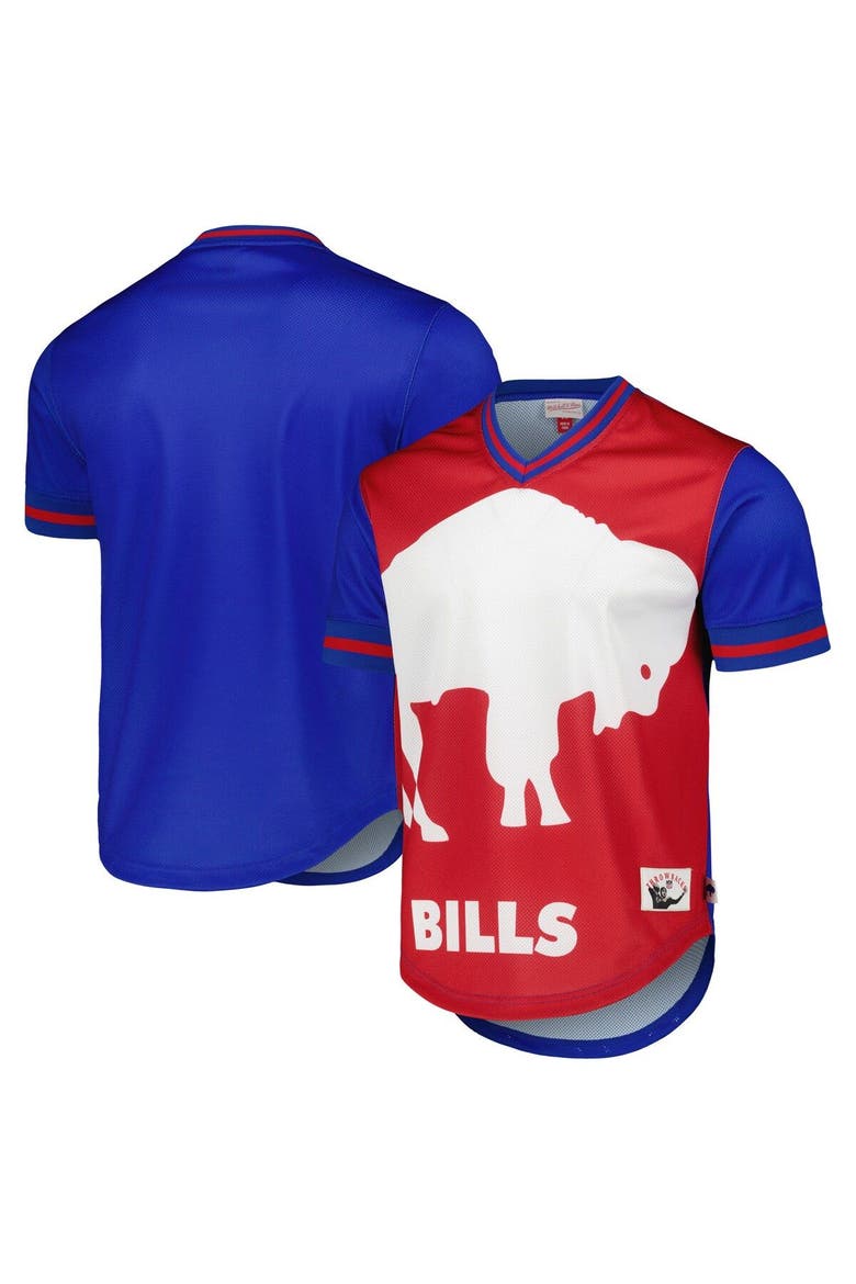 Men's Mitchell & Ness Royal Buffalo Bills Jumbotron 3.0 Mesh V-Neck T-Shirt, Main, color, Royal