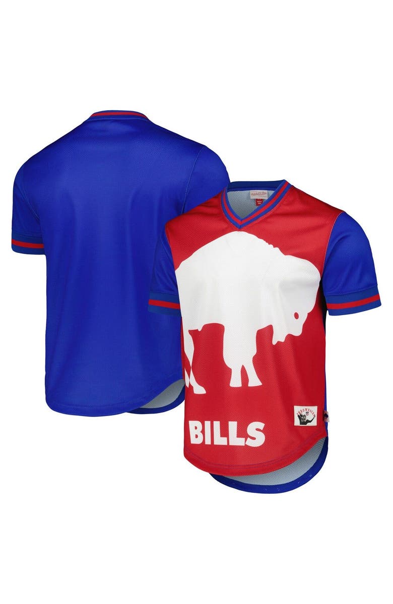 Mitchell & Ness Men's Mitchell & Ness Royal Buffalo Bills Jumbotron 3.0 Mesh V-Neck T-Shirt, Main, color, Royal