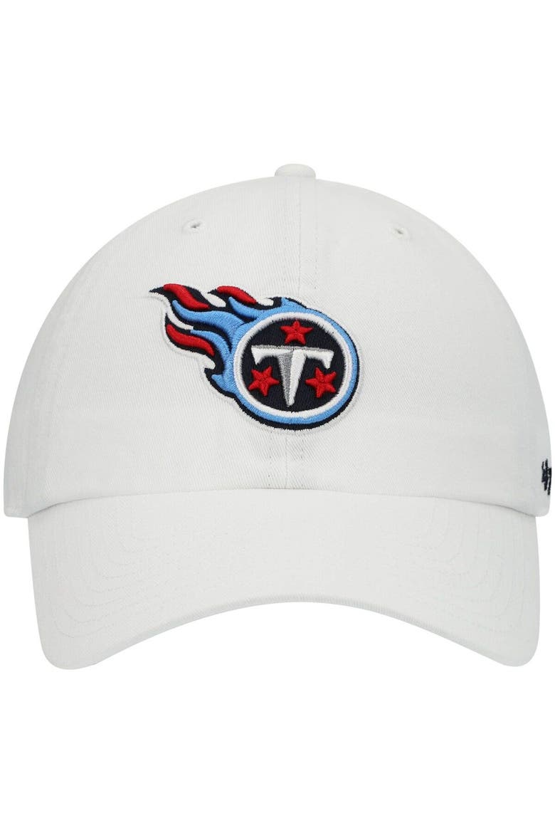 Men's '47 White Tennessee Titans Clean Up Adjustable Hat, Alternate, color, White