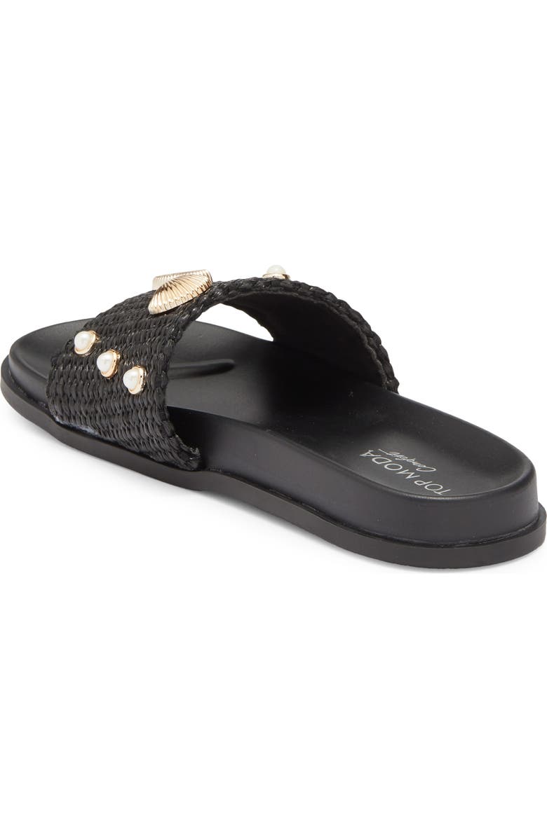 TOP MODA Daneia Raffia Slide Sandal, Alternate, color, Black Raffia
