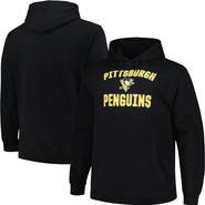 PROFILE Men's Profile Black Pittsburgh Penguins Big & Tall Arch Over Logo Pullover Hoodie