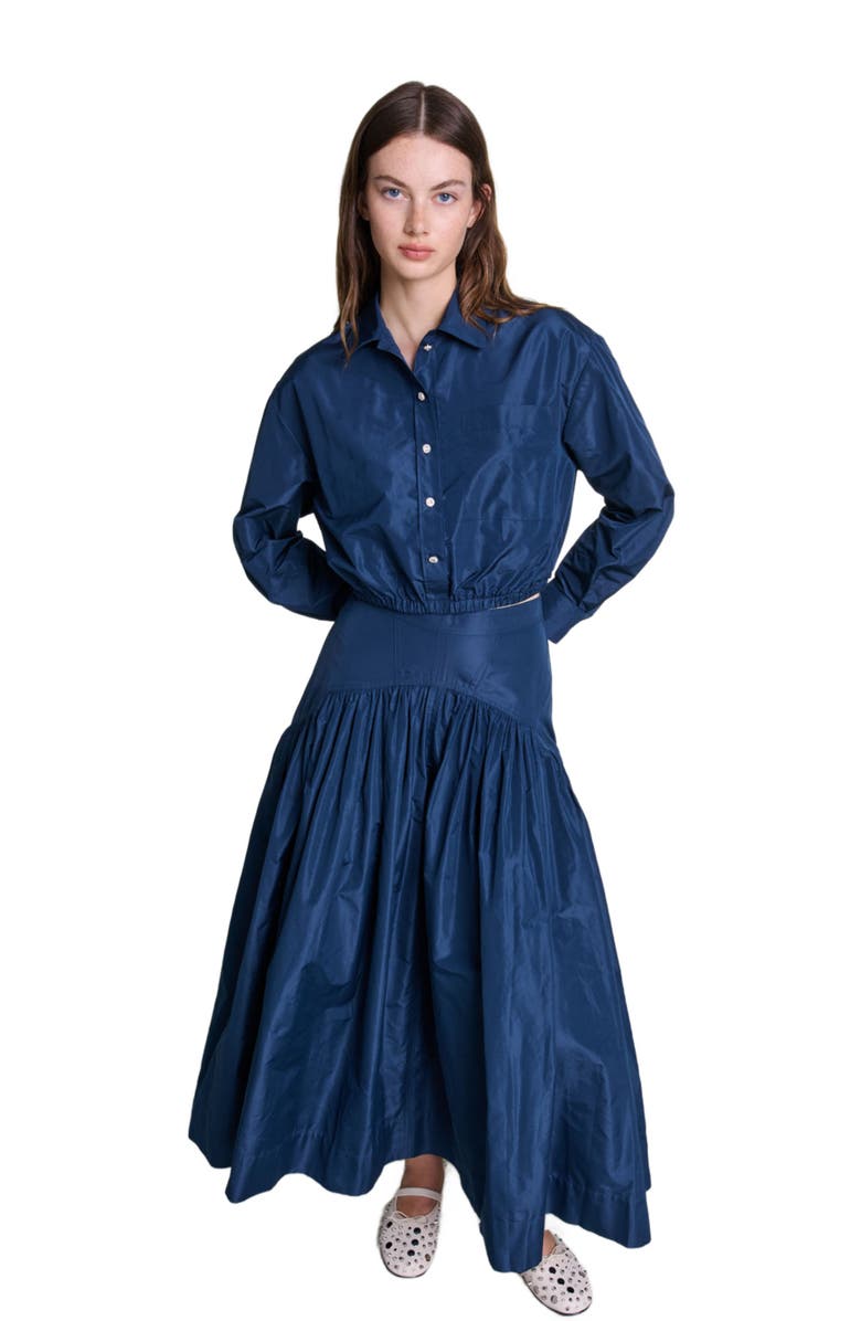 maje Full long skirt, Alternate, color, 