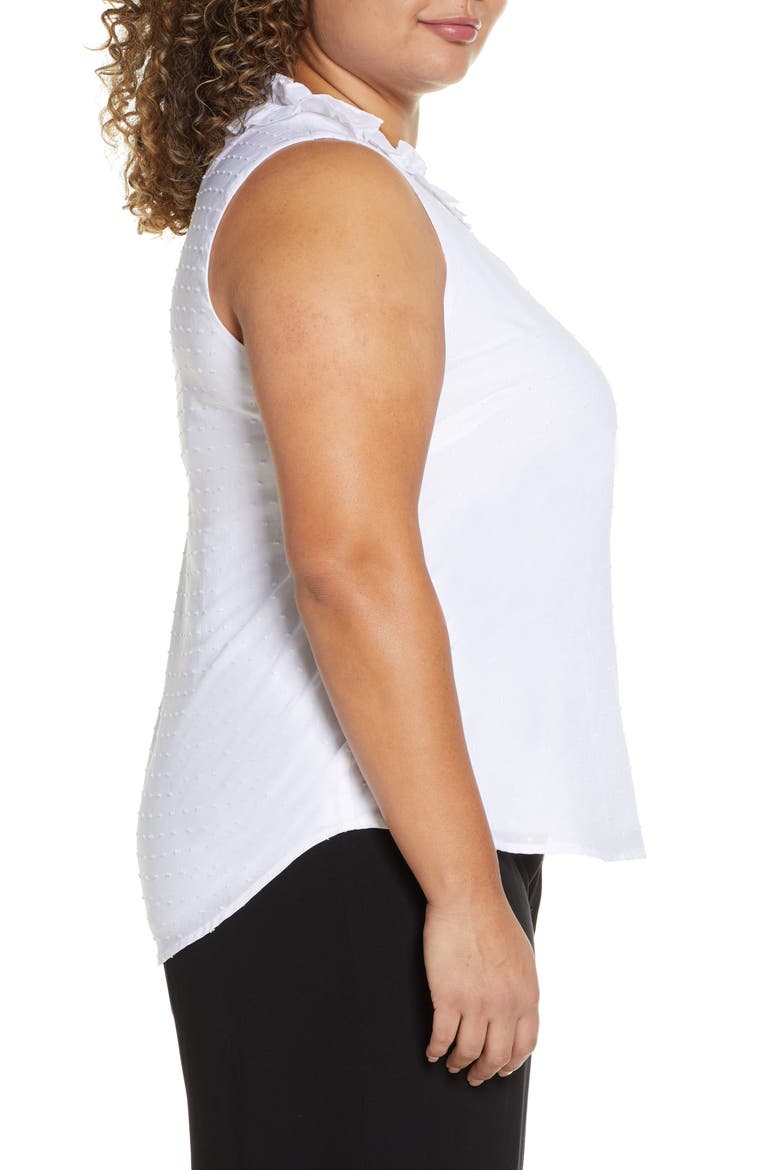 Gibson x International Women's Day Loverly Grey Ruffled V-Neck Top, Alternate, color, WHITE CLIP DOT