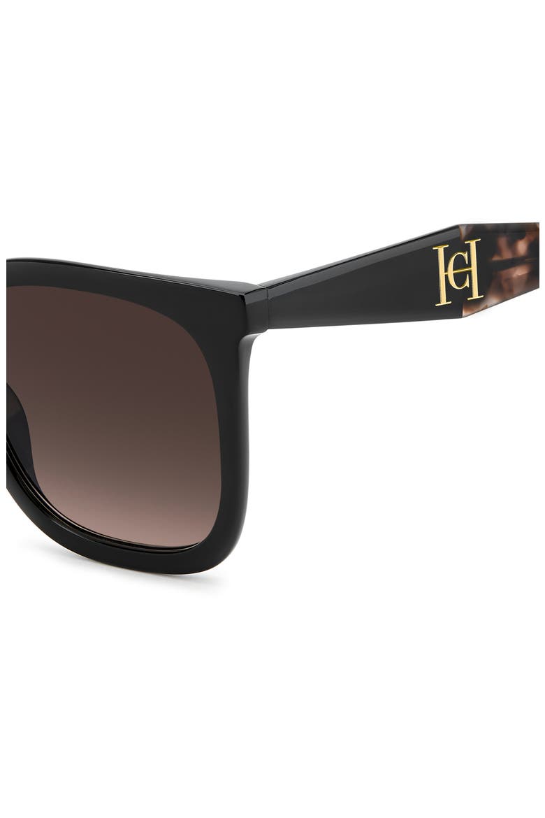 55mm Gradient Square Sunglasses, Alternate, color, BLACK/ BROWN
