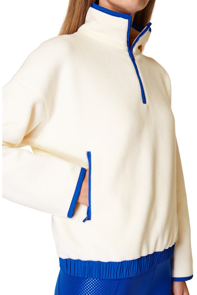 Compass Half Zip Fleece Pullover, Alternate, color, STUDIO WHITE