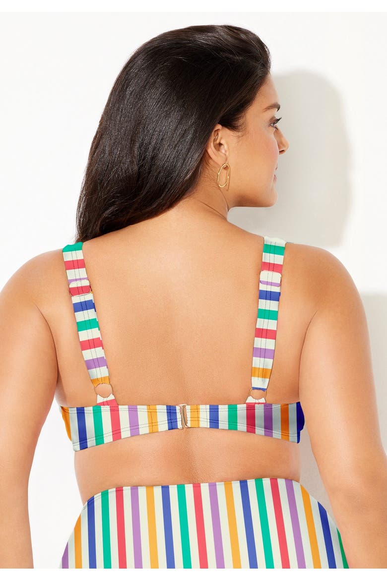 Cup Sized Tie Front Underwire Bikini Top, Alternate, color, Rio Stripe