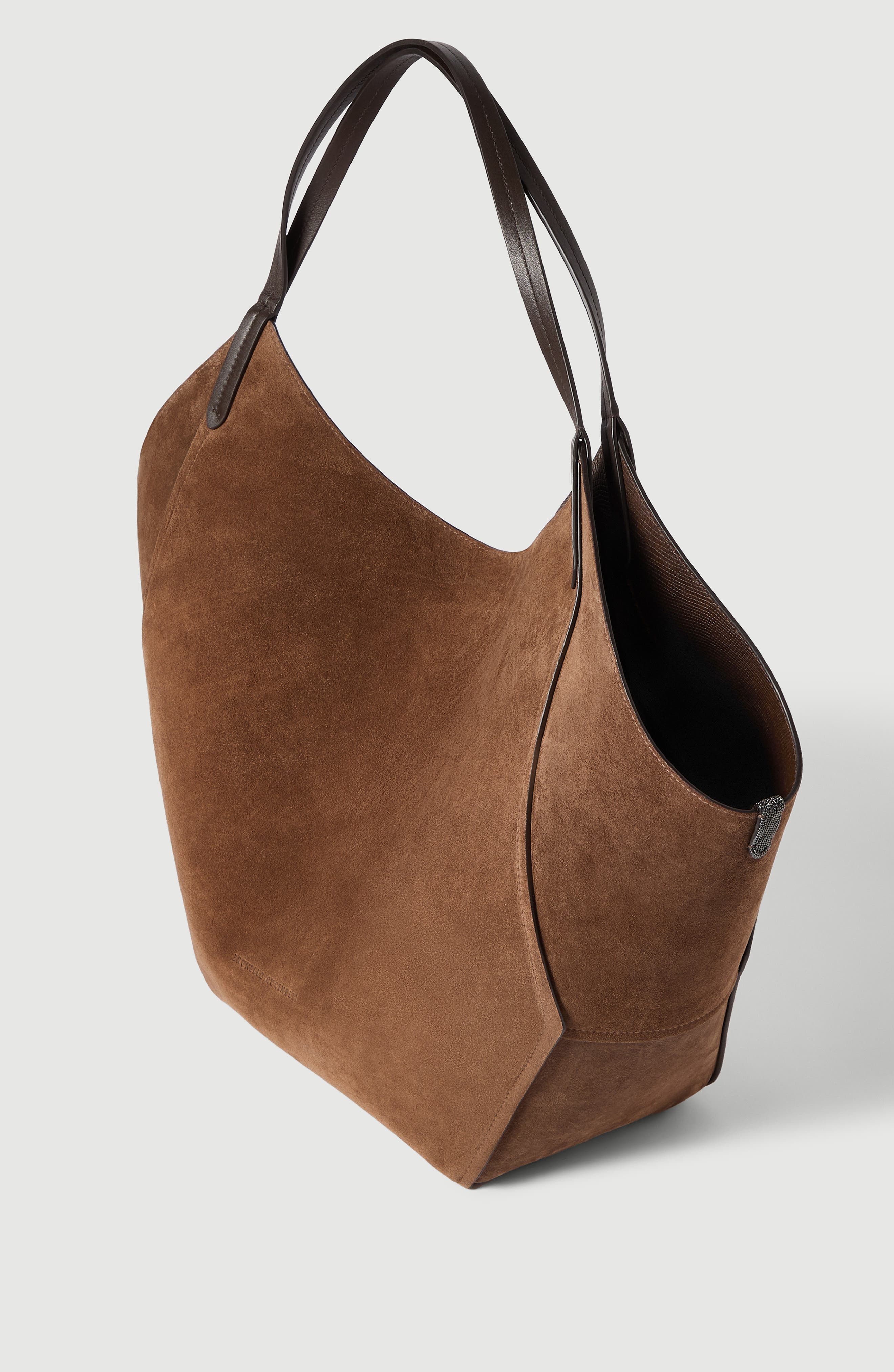 Reversible Duo shopper in lizard-effect calfskin, Alternate, color, Rust Brown