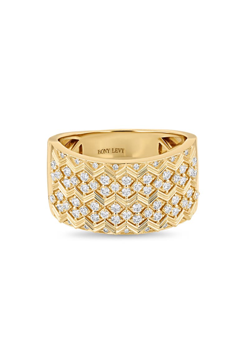 18K Gold Cleo Diamond Wide Ring (Online Trunk Show), Alternate, color, 18K YELLOW GOLD