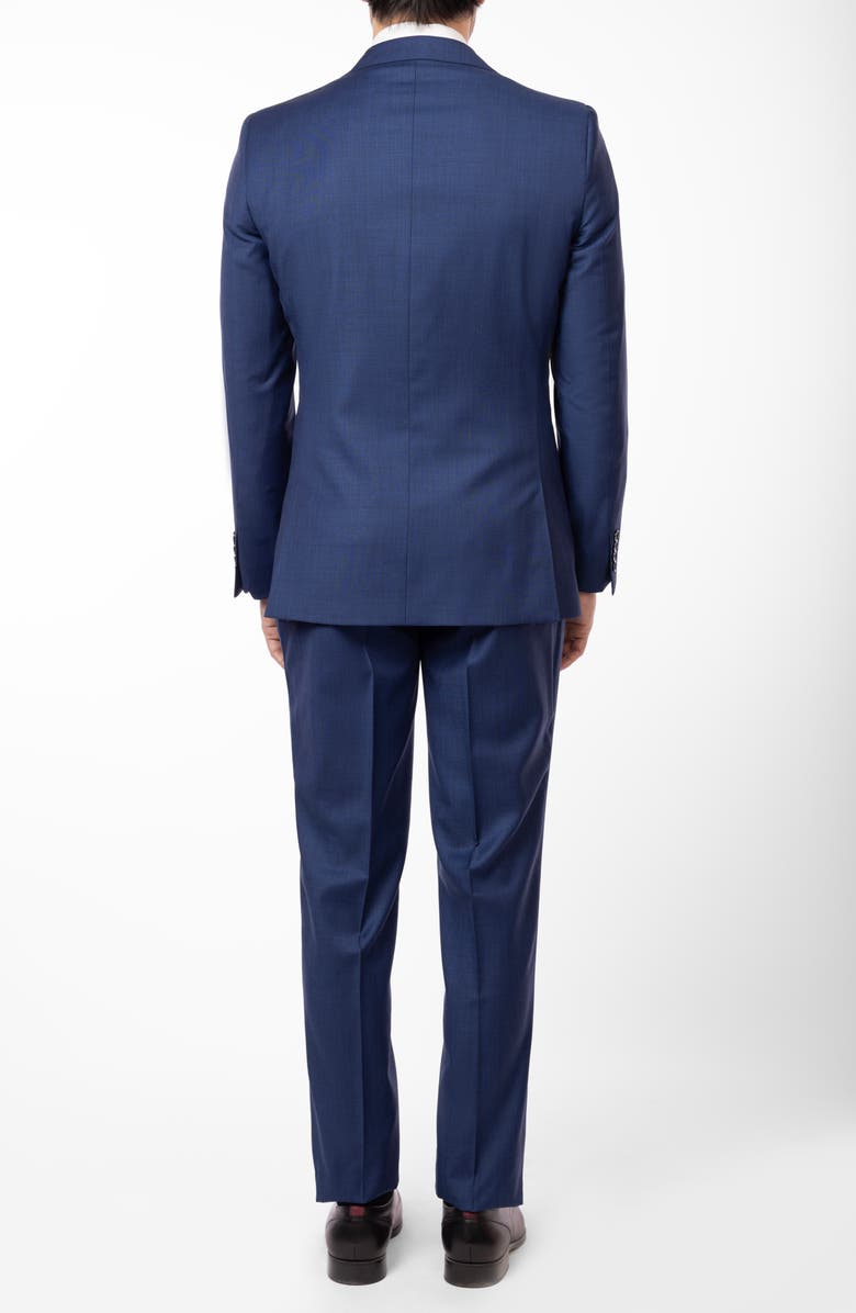 ZANETTI Matteo Slim Fit Blue Mélange Wool Suit, Alternate, color, Blue