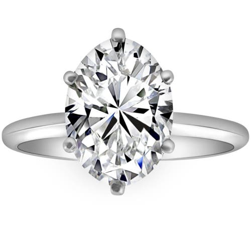 Bliss Diamond Certified 1-5ct Oval Diamond Solitaire Engagement Ring Gold / Platinum Lab Grown In White Gold - 4ct
