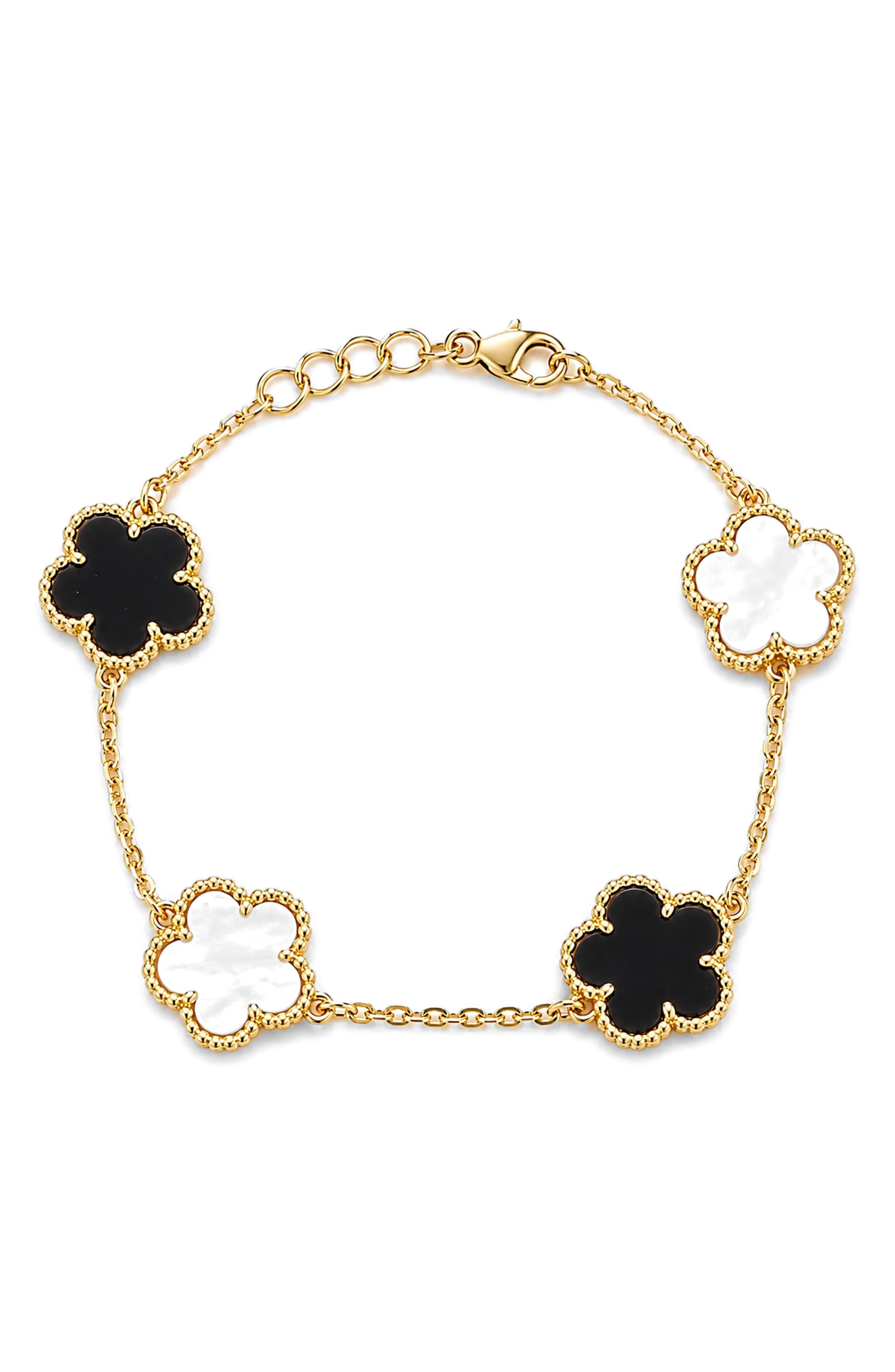 Mother of Pearl Flower Station Bracelet